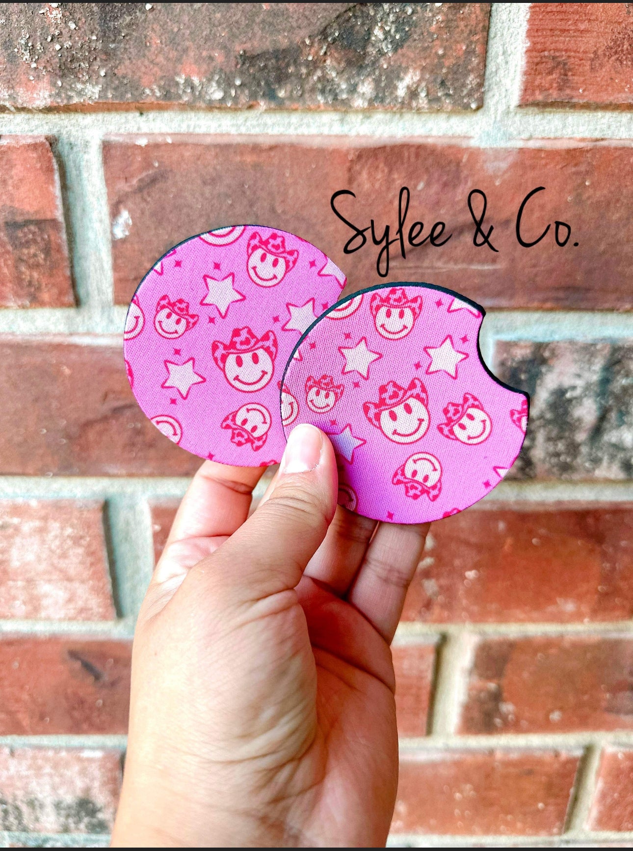 Preppy Western Smiley Coasters
