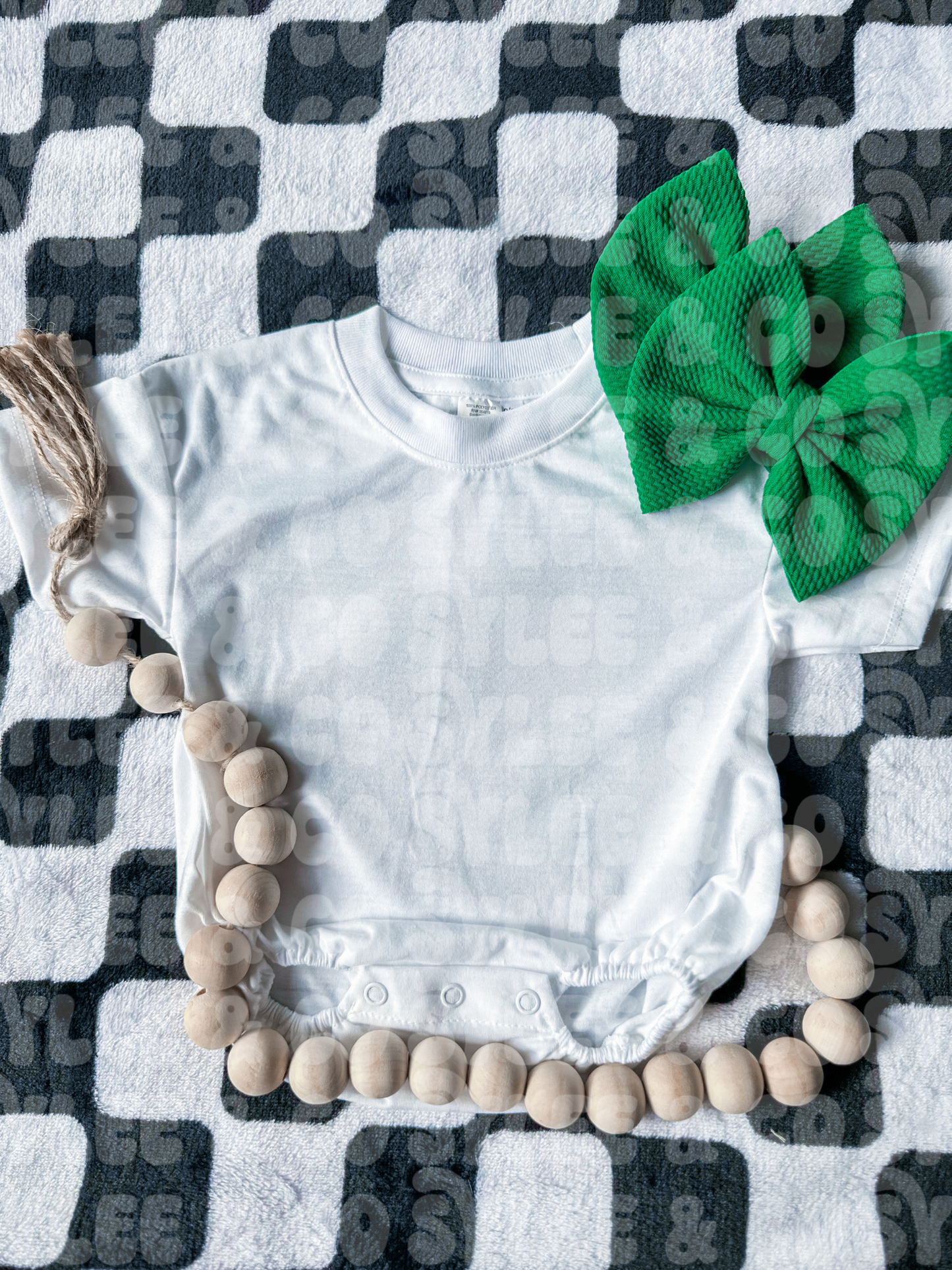 White Bubble Romper Mock Up