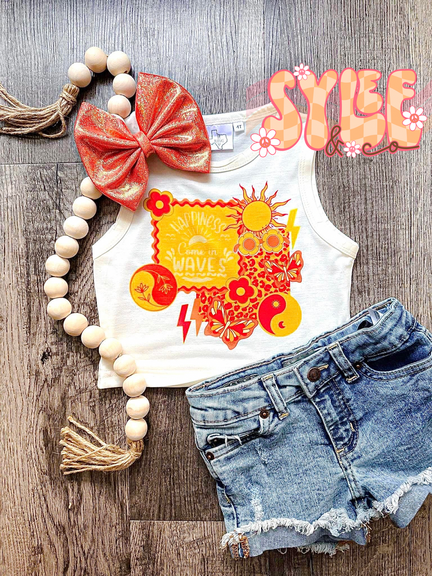 Happiness Comes In Waves Crop Tank