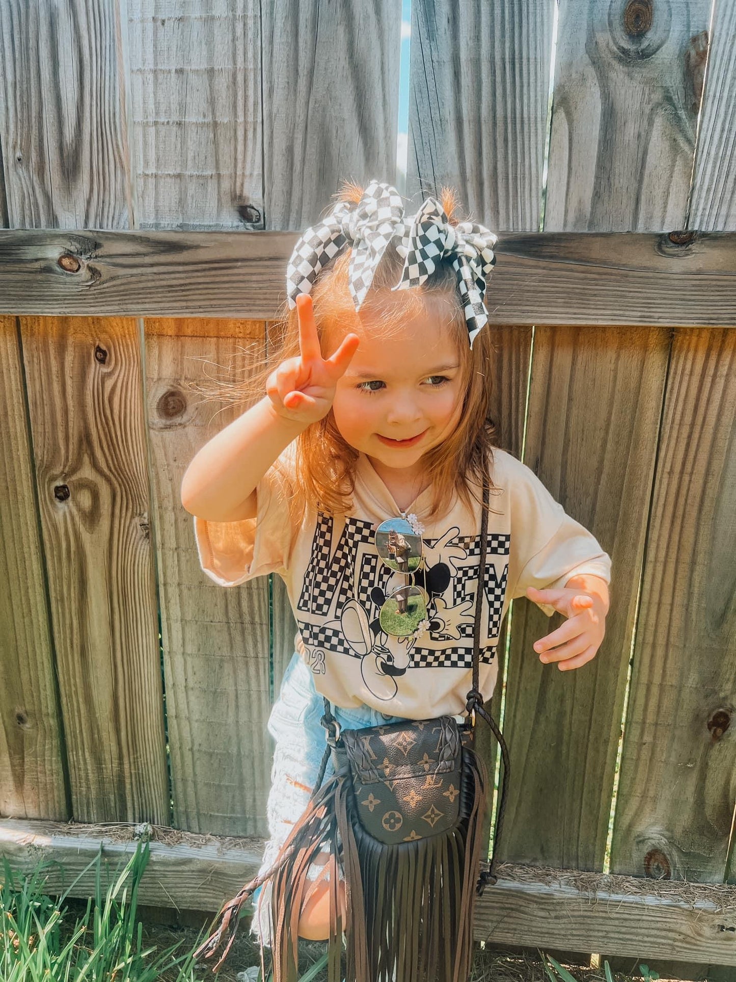 Checkered Mouse Bubble Romper