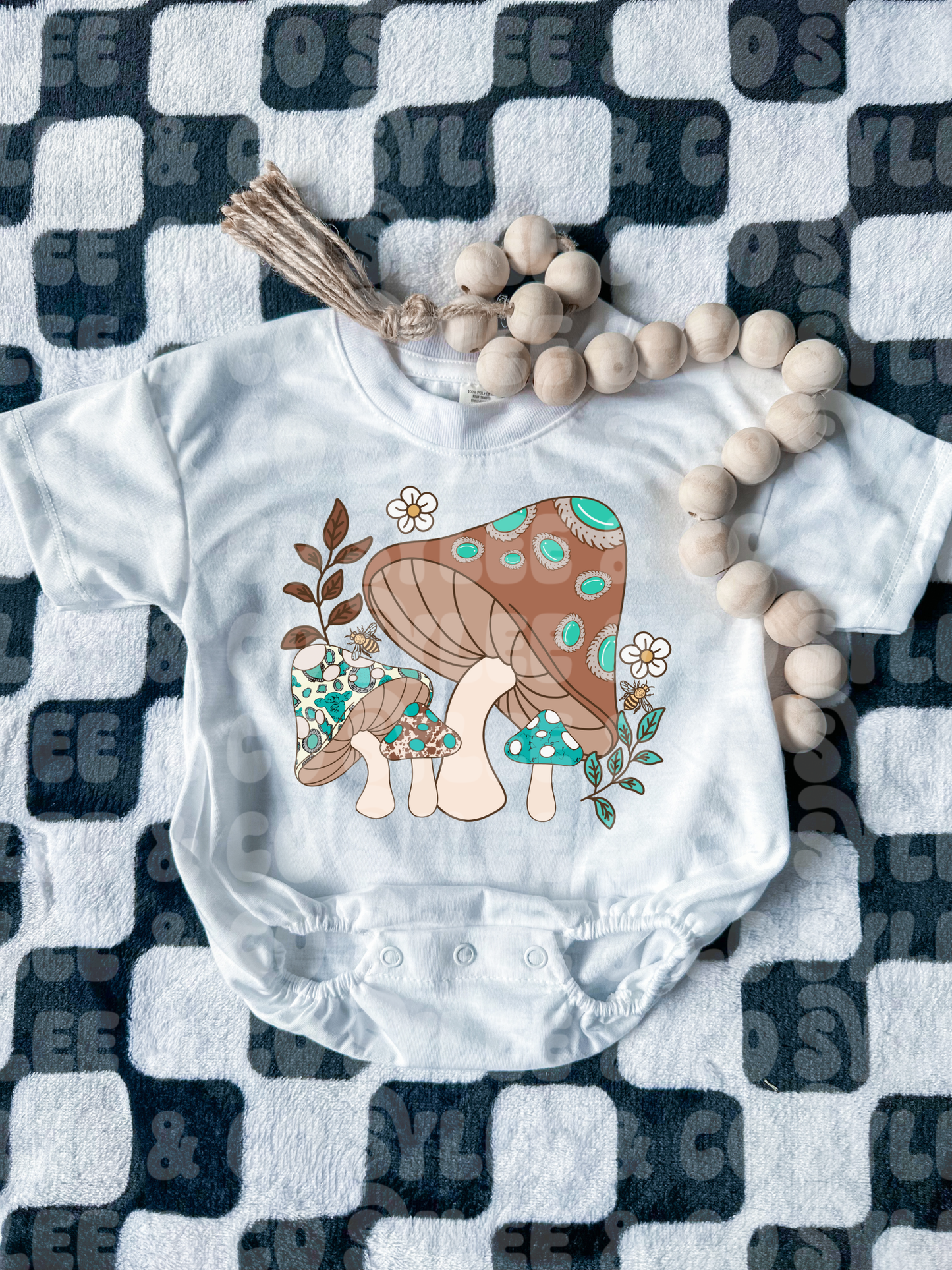 Western Mushrooms Bubble Romper