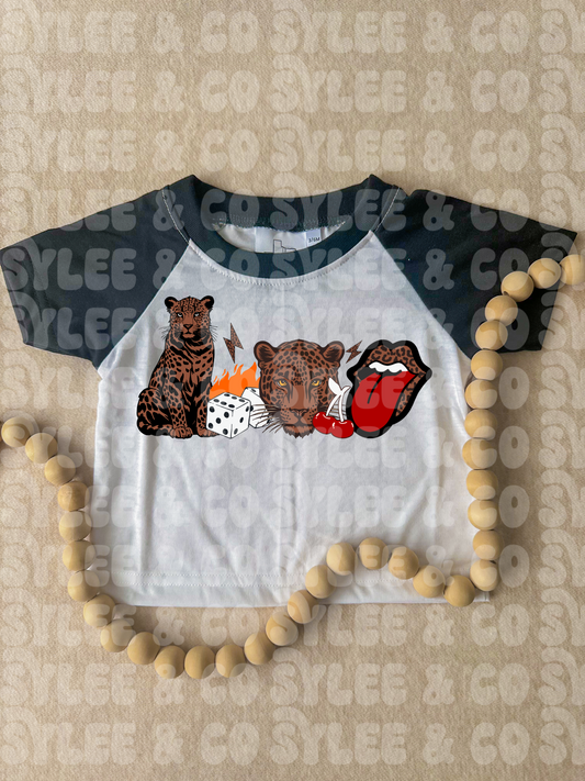 Leopard Vibes Color Block Sleeve Tee
