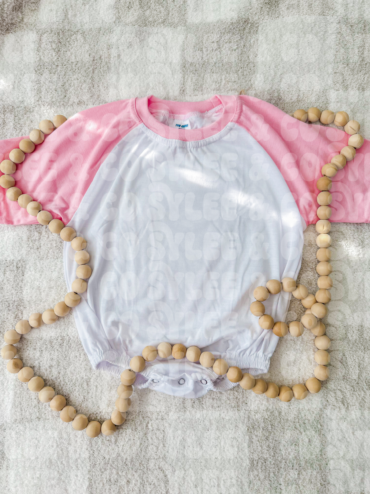 Pink Colorblock Bubble Romper Mock Up