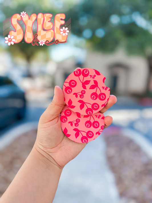Pink Cherry 8 ball Coaster