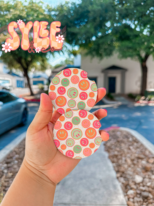 Smiley Car Coasters