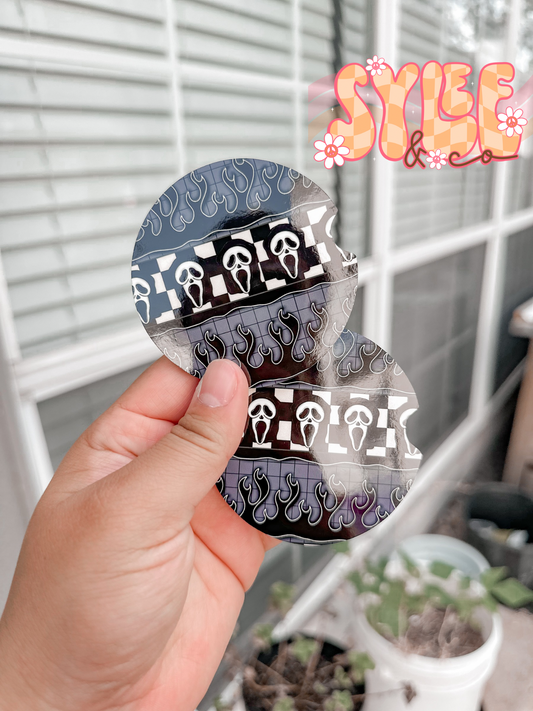 Black flame Spooky Coasters
