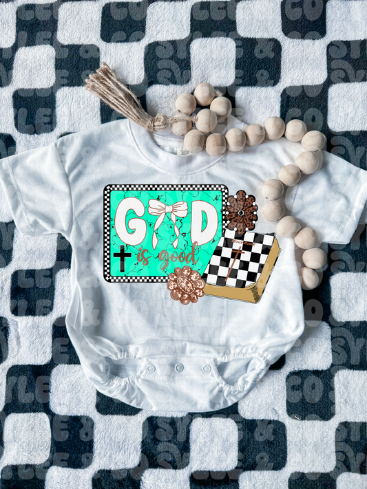 God Is Good Bubble Romper
