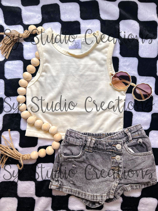 Boho Groovy Mock Up Crop Tank | LR Blanks