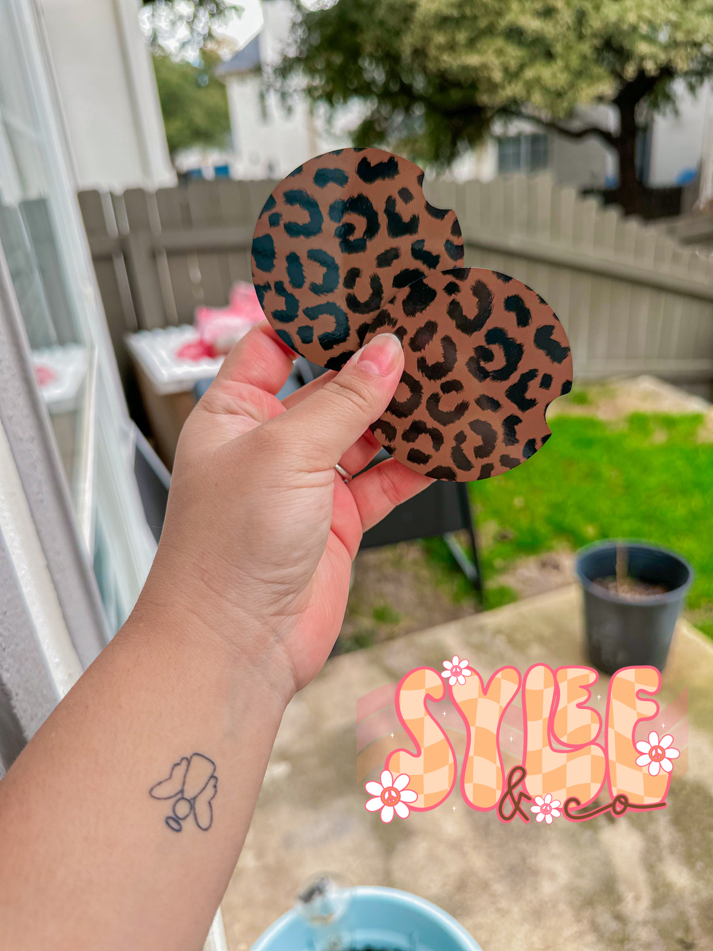 Cheetah Print Car Coasters