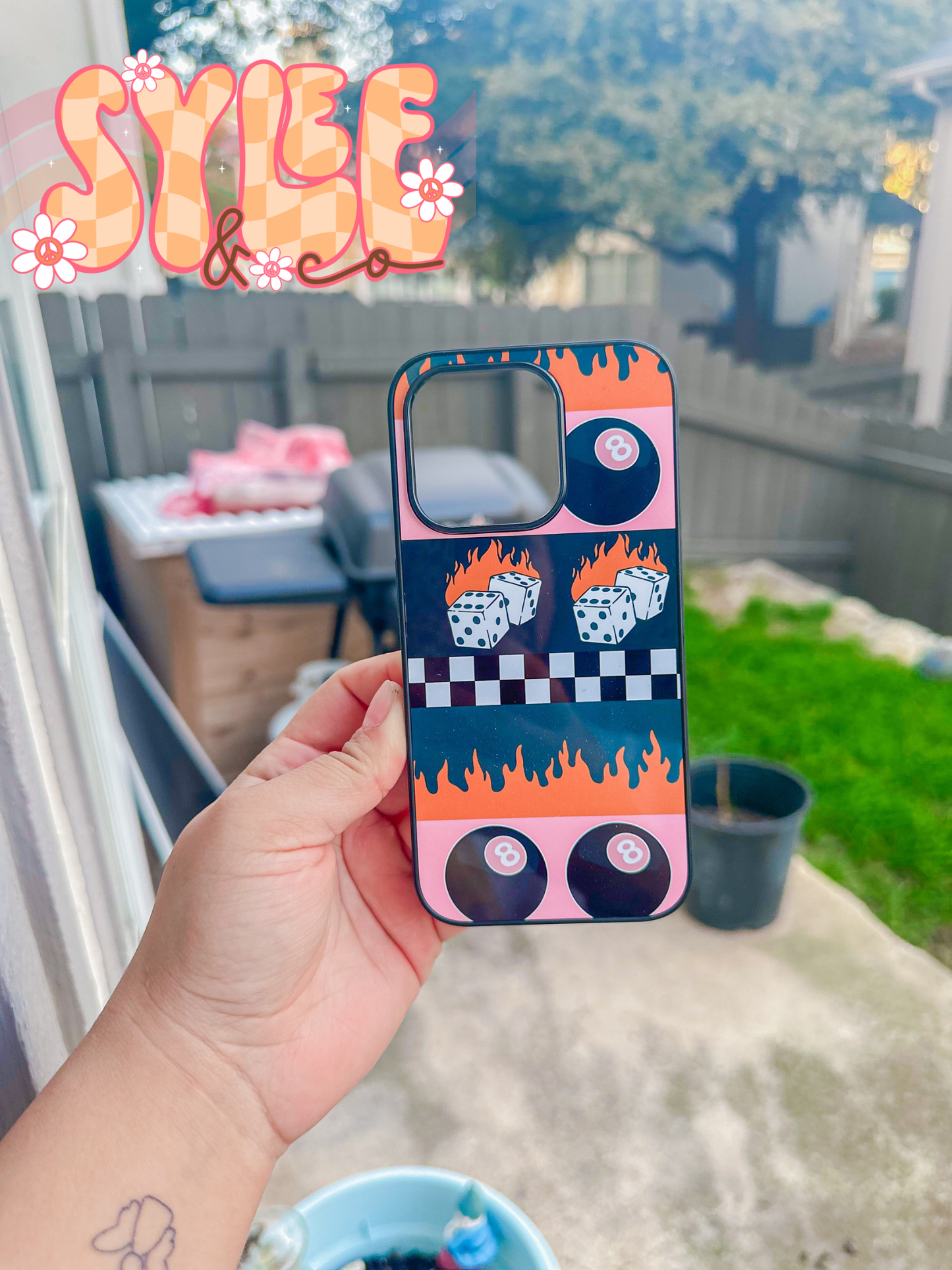 8ball & Flame Dice Phone Case