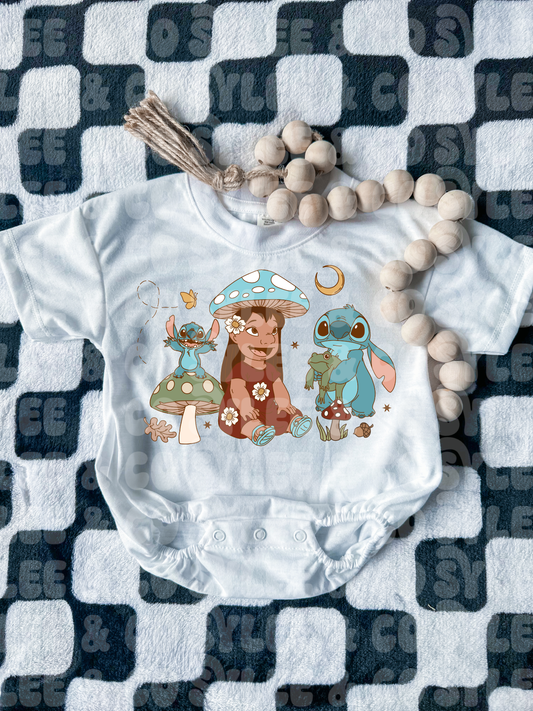 Cottagecore Alien & Friends Bubble Romper