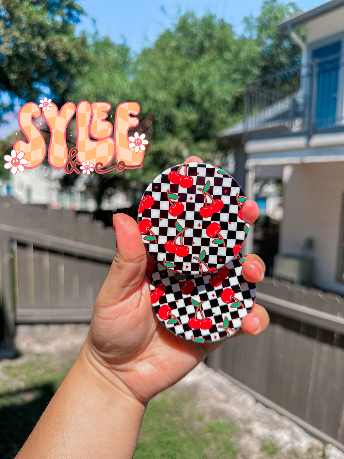 Checkered Cherry Coasters