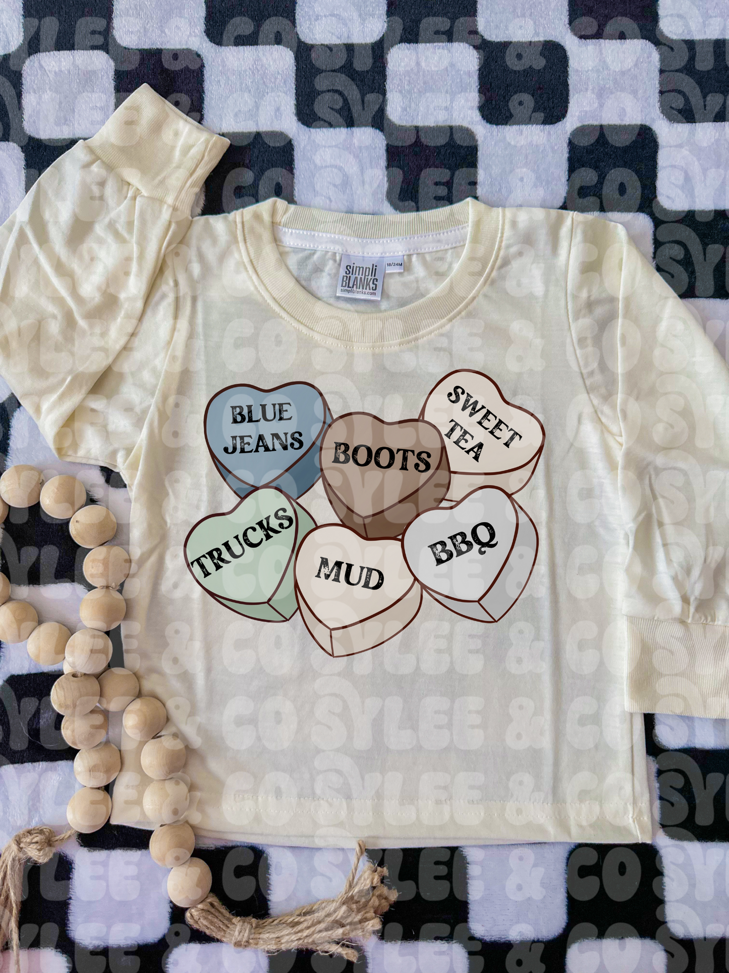 Blue Rodeo Hearts| Long Sleeve
